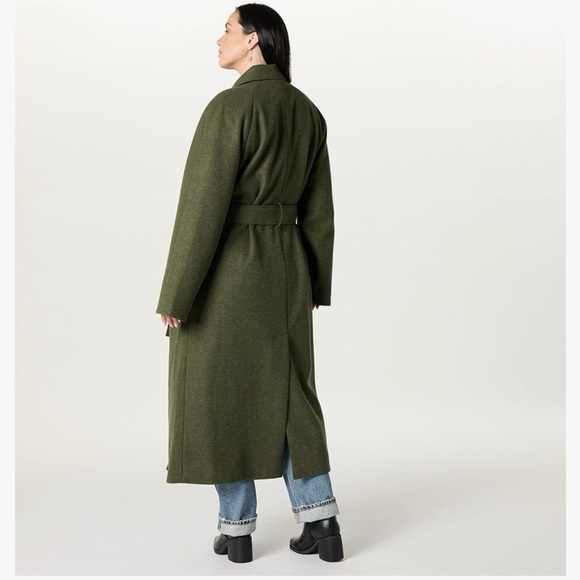 The Drop | Women’s Heather Olive Green Double Breasted Long Overcoat M NWT - Picture 7 of 7
